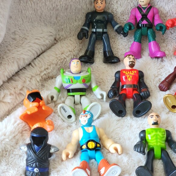 Lot Of 10 Imaginext Figures Buzz Lightyear Spiderman Luchador Lex Luthor ++ - Picture 2 of 9
